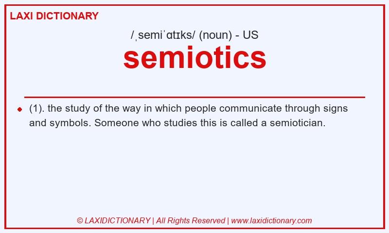 Definition semiotics in American English
