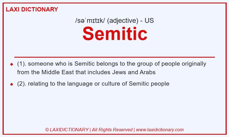 Definition Semitic in American English