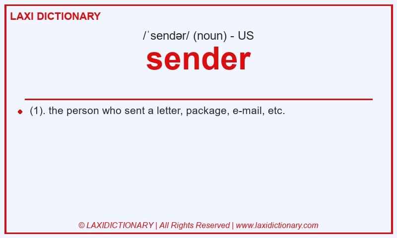 Definition sender in American English