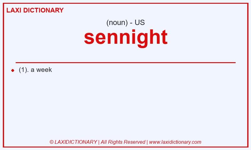 Definition sennight in American English