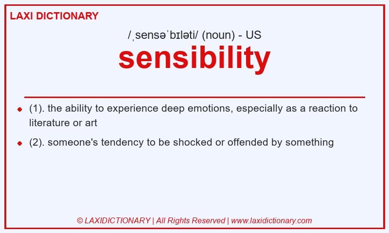 Definition sensibility in American English