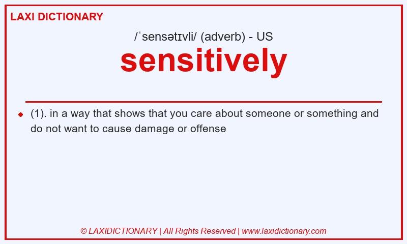 Definition sensitively in American English