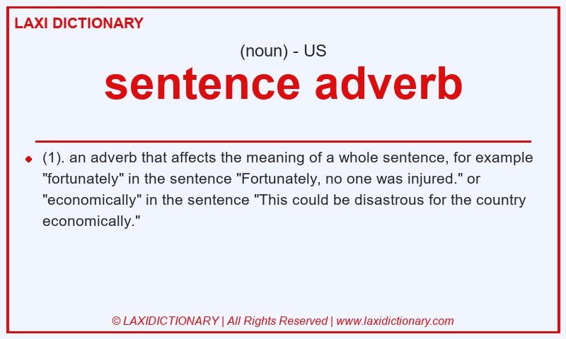 Definition sentence adverb in American English