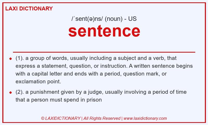 Definition sentence in American English