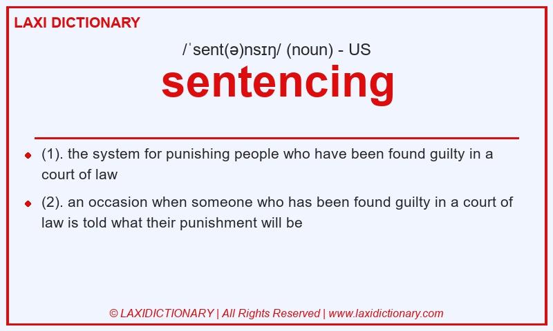 Definition sentencing in American English
