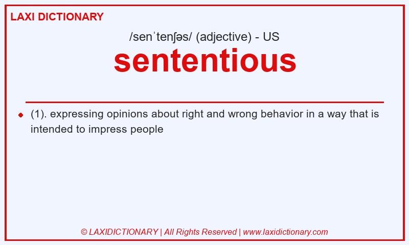 Definition sententious in American English