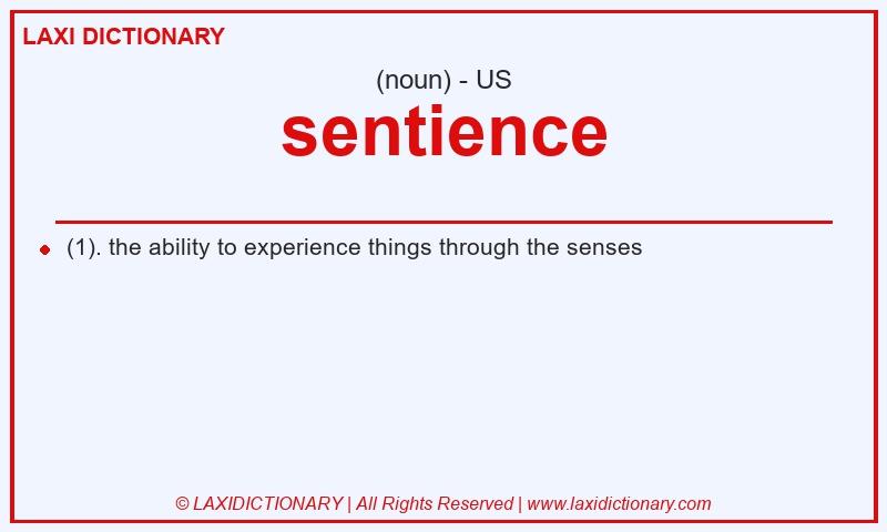 Definition sentience in American English