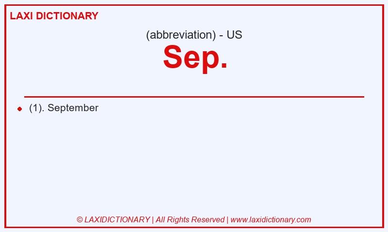 Definition Sep. in American English