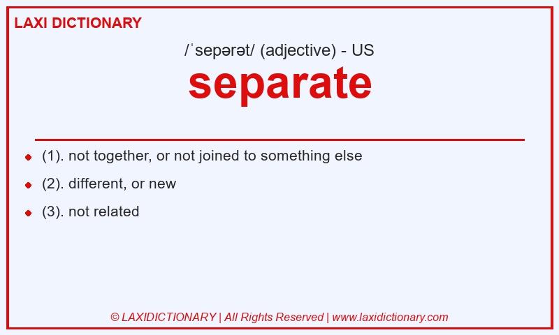Definition separate in American English