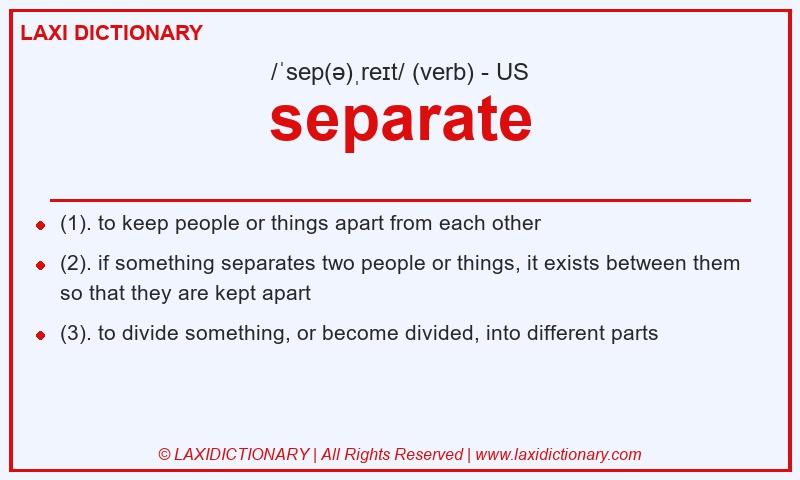 Definition separate in American English