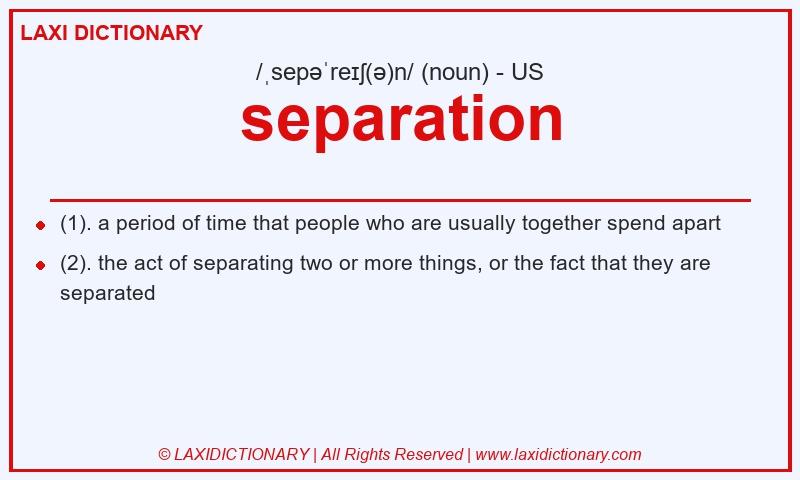 Definition separation in American English