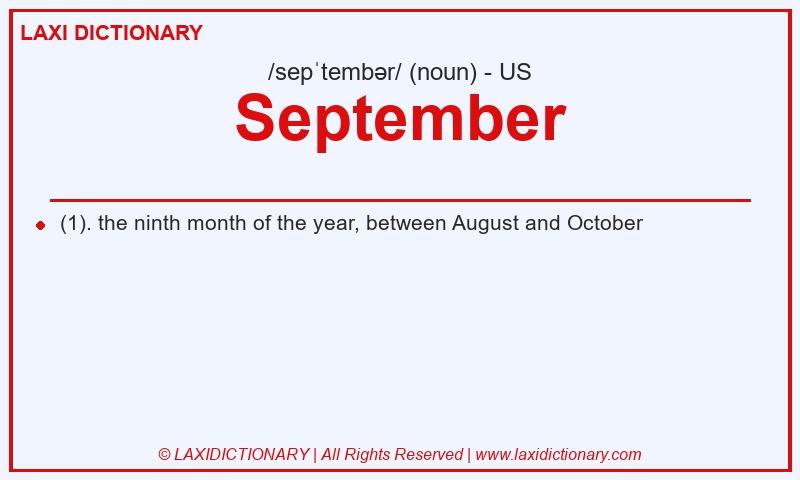Definition September in American English