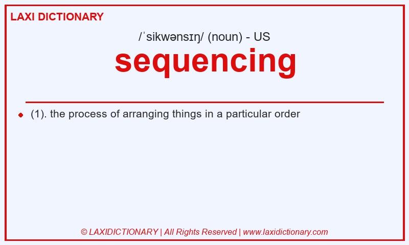 Definition sequencing in American English