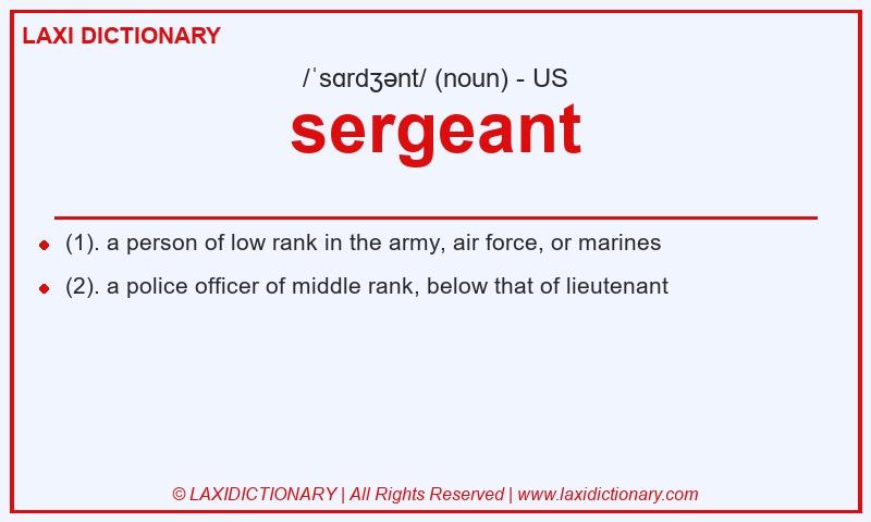 Definition sergeant in American English