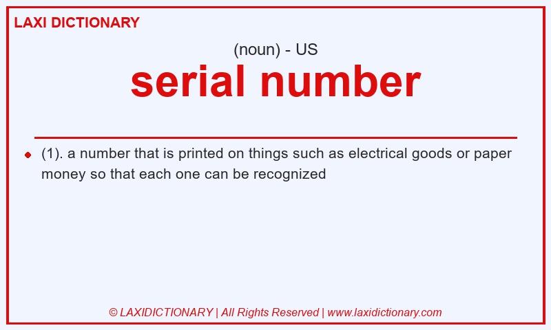 Definition serial number in American English