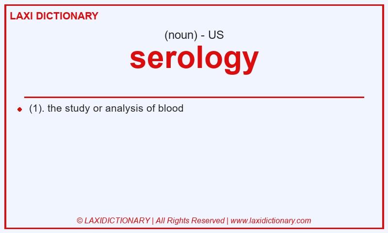 Definition serology in American English
