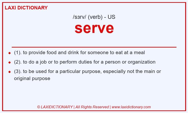 Definition serve in American English