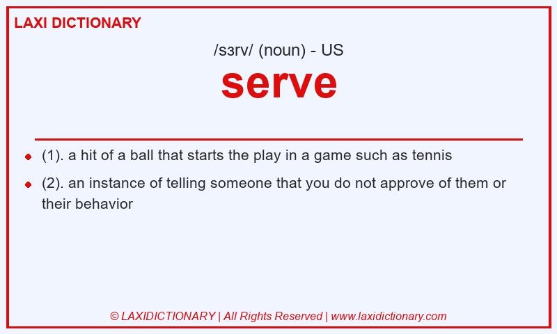 Definition serve in American English
