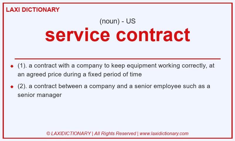 Definition service contract in American English