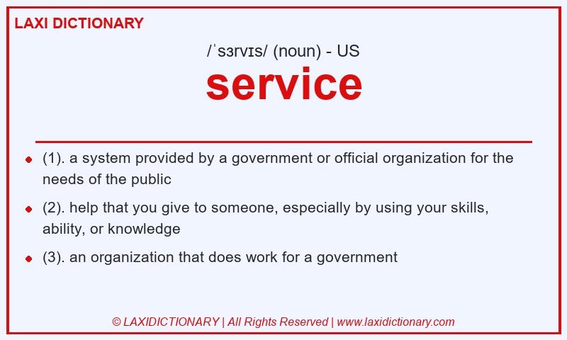 Definition service in American English