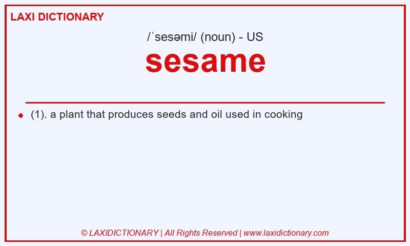 Definition sesame in American English