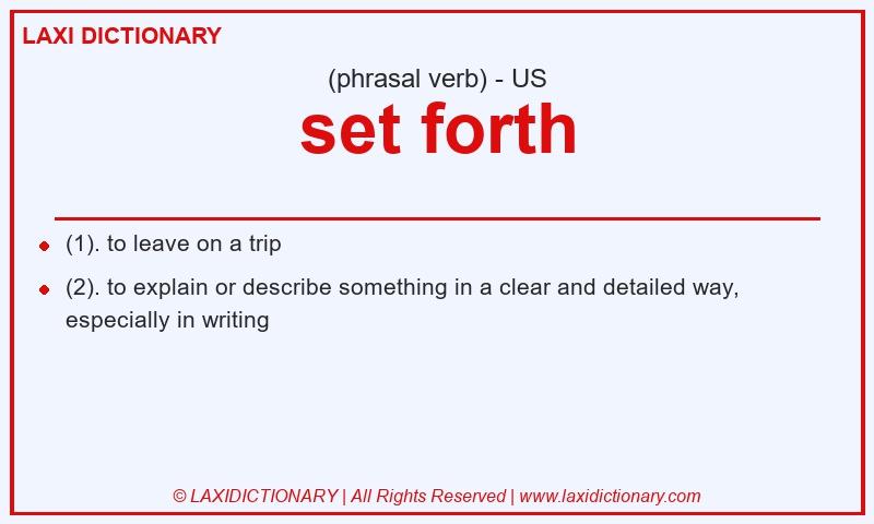 Definition set forth in American English