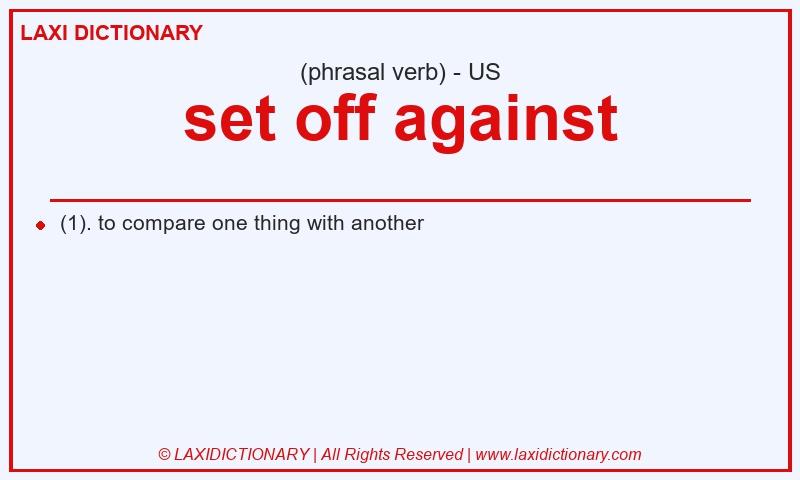 Definition set off against in American English
