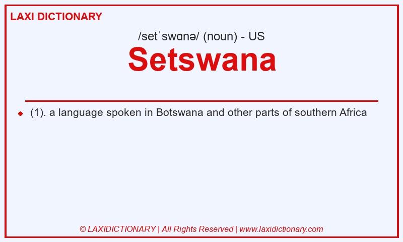 Definition Setswana in American English
