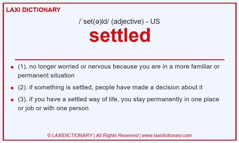 Definition settled in American English