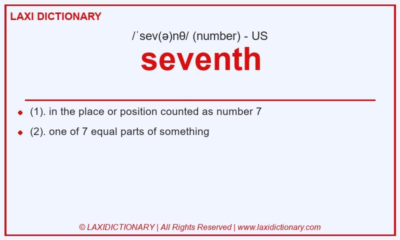 Definition seventh in American English