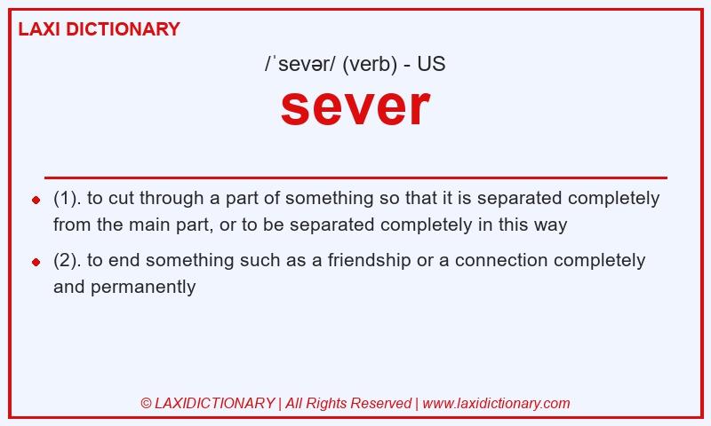 Definition sever in American English