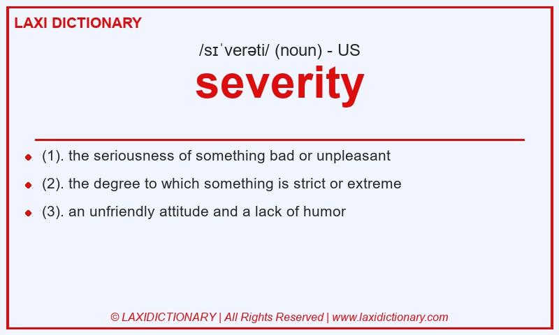 Definition severity in American English