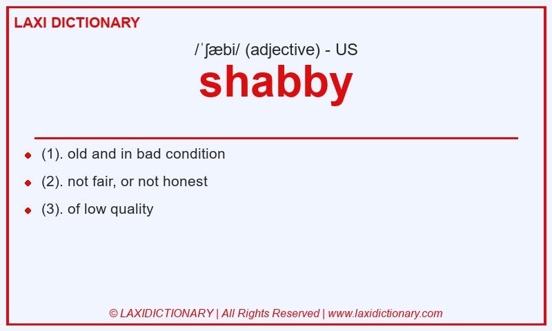 Definition shabby in American English