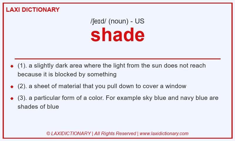Definition shade in American English