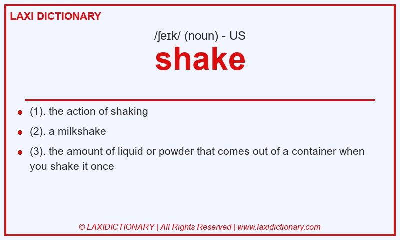 Definition shake in American English
