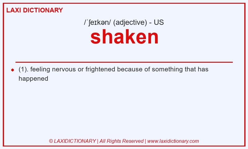 Definition shaken in American English