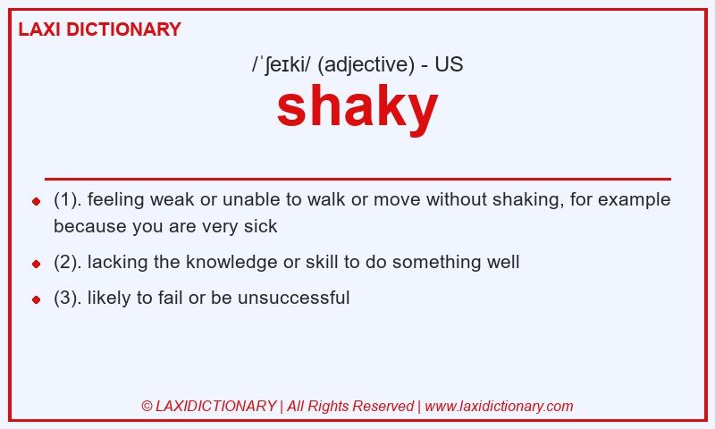 Definition shaky in American English