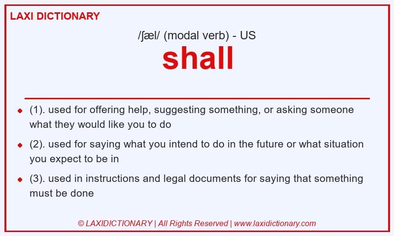Definition shall in American English