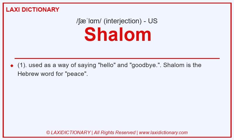 Definition Shalom in American English