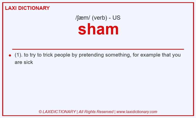 Definition sham in American English