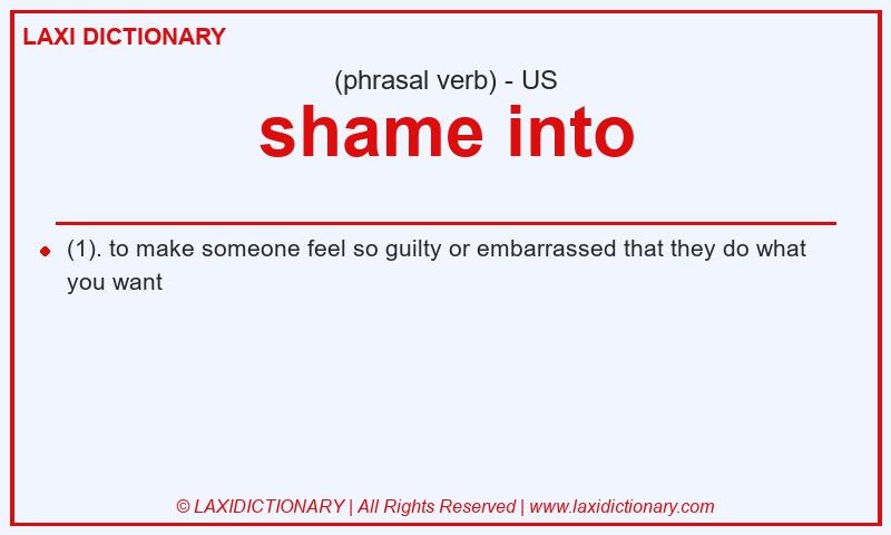 Definition shame into in American English