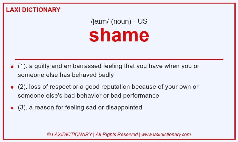Definition shame in American English