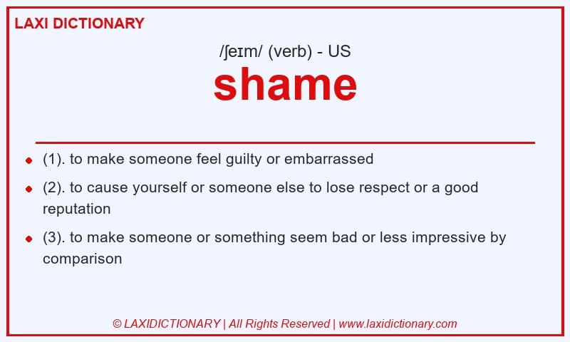 Definition shame in American English