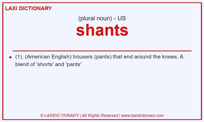 Definition shants in American English
