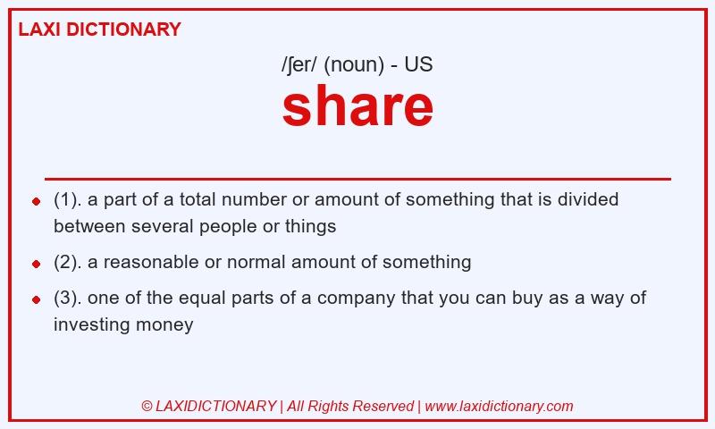 Definition share in American English
