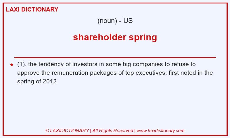 Definition shareholder spring in American English
