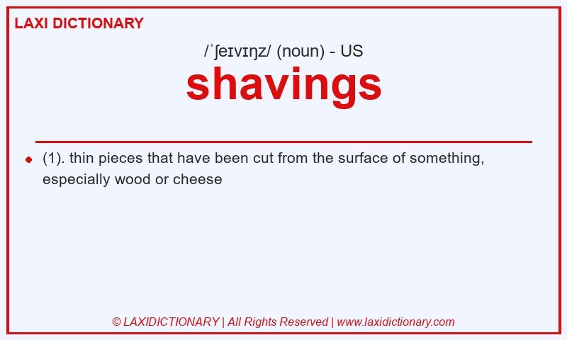 Definition shavings in American English