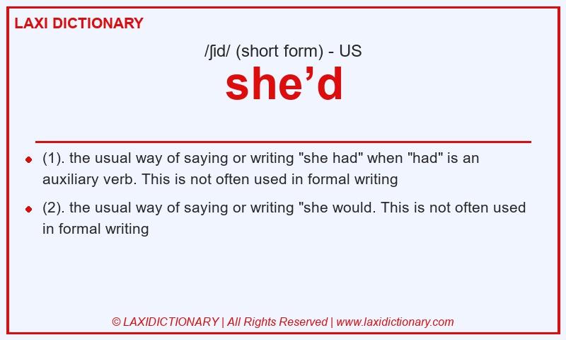 Definition she’d in American English