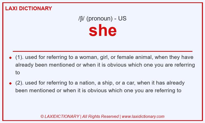 Definition she in American English