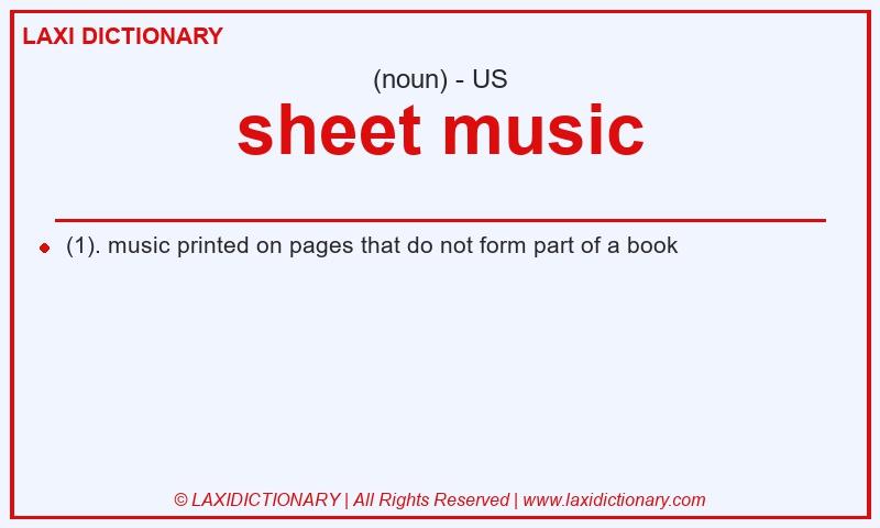 Definition sheet music in American English